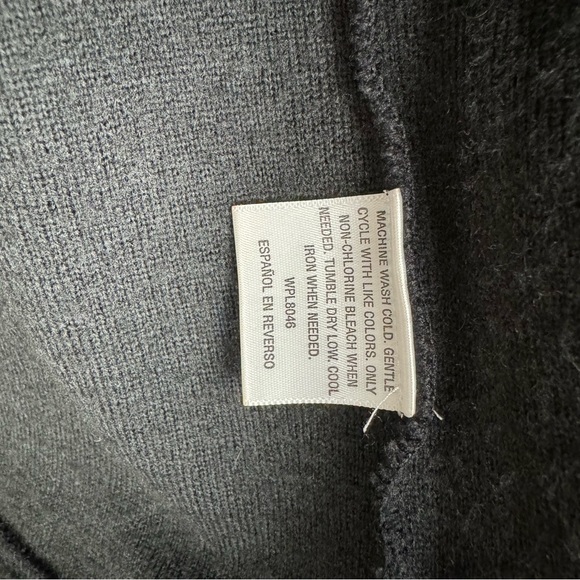 Bar III Cotton Wool Blend Black Cardigan Sweater with removable faux fur Size M - Picture 6 of 9